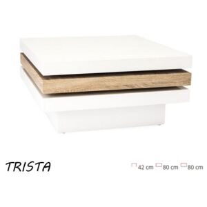 Trista II Dohányzóasztal Forgatható Fehér/Sonoma Tölgy