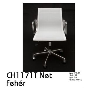 CH1171T irodai szék fehér hálós, krómozott lábakkal