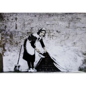 Plakát Banksy Street Art - Cleaning Maid, (59 x 42 cm)
