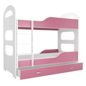 Marobútor Patrik 160x80 Rózsaszín emeletes ágyak