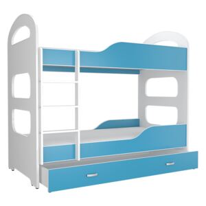 Marobútor Patrik 160x80 kék emeletes ágy