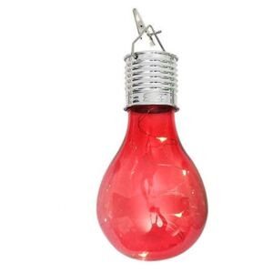 Napelemes LED izzó - 14 cm - piros
