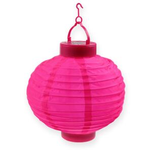 Napelemes vízálló kültéri LED lampion (20 cm) - pink