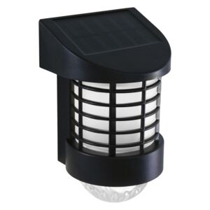 LED-es leszúrható szolár fali lámpa - melegfehér - fekete - műanyag
