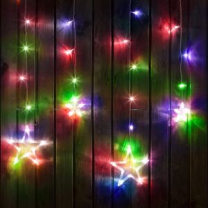 Karácsonyi LED fényfüzér - csillagok - multicolor