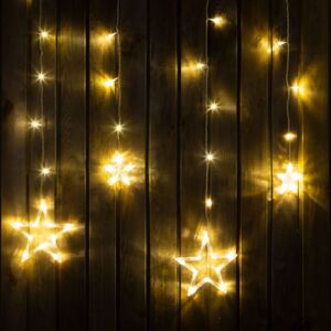Karácsonyi LED fényfüzér - csillagok - melegfehér