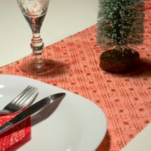 Karácsonyi asztalterítő futó - piros színű - 180 x 28 cm