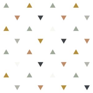 Háromszög mintás tapéta gyerekszobába (földszínek), Lilipinso