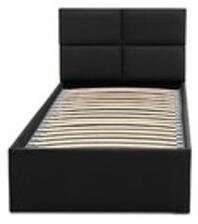 Kárpitozott ágy MONOS II matrac nélkül mérete 90x200 cm - Eco-bőr Fekete Eko-bőr