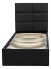Kárpitozott ágy TORES II matrac nélkül mérete 90x200 cm - Eco-bőr Fekete Eko-bőr