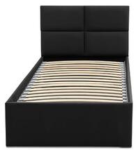 Kárpitozott ágy MONOS II matrac nélkül mérete 90x200 cm - Eco-bőr Fekete Eko-bőr