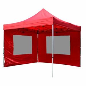 PROFI Összecsukható kerti parti sátor 3 x 3 m + 2 oldalfallal Piros