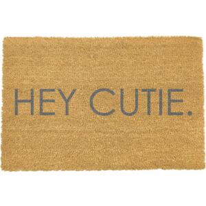 Hey Cutie szürke természetes kókusrost lábtörlő, 40 x 60 cm - Artsy Doormats