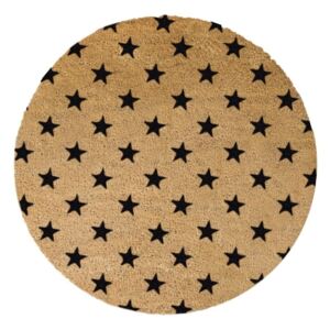 Stars kerek, természetes kókuszrost lábtörlő, ⌀ 70 cm - Artsy Doormats