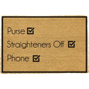 Purse Straighteners Phone természetes kókuszrost lábtörlő, 40 x 60 cm - Artsy Doormats