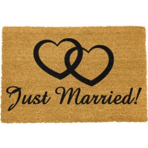 Just Married természetes kókuszrost lábtörlő, 40 x 60 cm - Artsy Doormats
