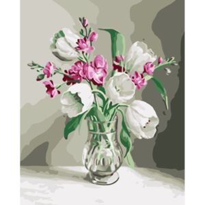 Festés számok szerint kép kerettel "Virágok a vázában 7" 40x50 cm