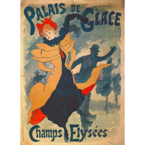 Poster advertising the Palais de Glace on the Champs Elysees Festmény reprodukció, Jules Cheret