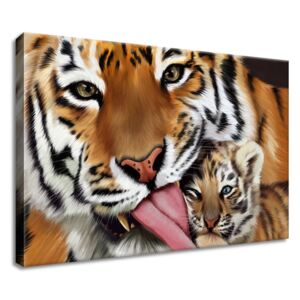 Gario Vászonkép Tigris és kis tigris Méretek (sz x m): 40 x 30 cm