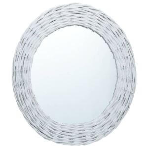 Fehér fonott vesszőkeretes tükör 120 x 60 cm