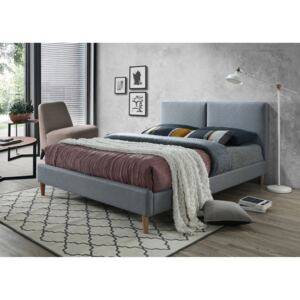 ACOMA kárpitozott ágy, 160x200 cm, szürke Matrac: matrac nélkül