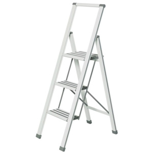 Ladder Alu fehér összecsukható fellépő, magasság 127 cm - Wenko