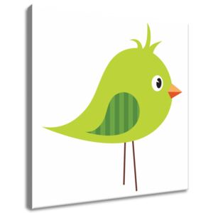 Gario Vászonkép Zöld kócos madárka Méretek (sz x m): 30 x 30 cm