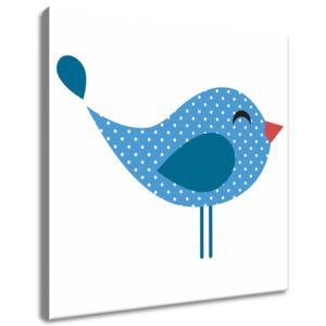 Gario Vászonkép Elégedett kék pöttyös madárka Méretek (sz x m): 30 x 30 cm