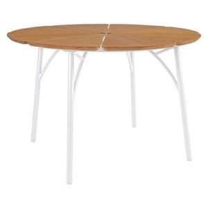 Kültéri asztal RC1438 110x110x72.5cm Fehér + barna