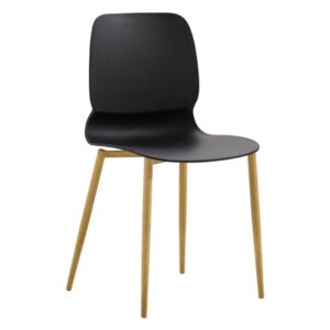 Modern műanyag szék, fekete - SCARABE