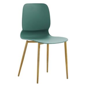Modern műanyag szék, sötétzöld - SCARABE