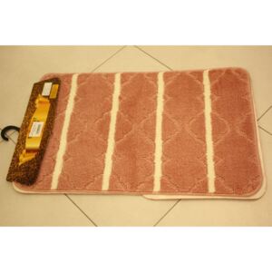 Fürdőszobai háromrészes szett SYMBOL-STRIPE-HERA (50x80 cm) - fehéres-rózsaszín