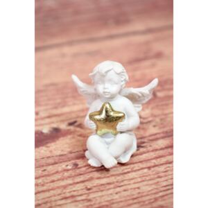 Angyalka - kezében arany csillaggal (m. 4,5 cm) - karácsonyi