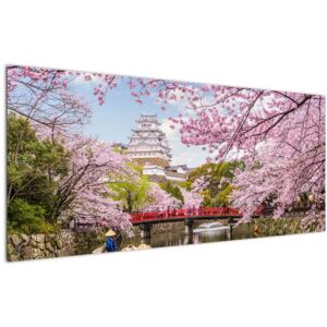 Japán cseresznye képe (Modern kép, Vászonkép, 120x50 cm)