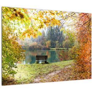Egy tó képe (Modern kép, Vászonkép, 70x50 cm)