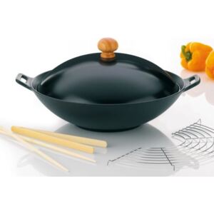 Serpenyő Wok tartozékokkal 36 cm öntöttvas