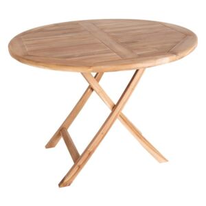 Tömörfa kültéri kerek asztal, 100 cm, tikfa - JAVA