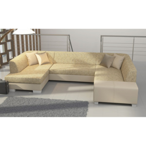 HAVANIS ágyazható U alakú ülőgarnitúra, 320x73x167/207 cm, berlin 03/soft 033 beige, balos