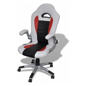 Moder tervezésű irodai szék mesterséges bőr fehér