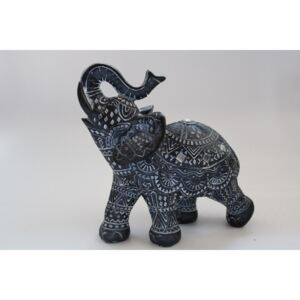 Szerencsehozó elefánt figura 16cm, fekete