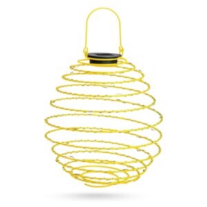 LED-es szolár spirál gömb lámpa - melegfehér - 22 cm - sárga színben