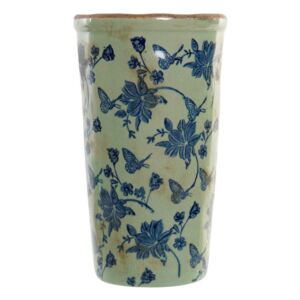 Kék pillangós cserép váza 24 cm