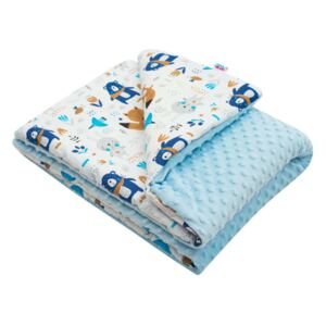 Gyermek pléd Minky New Baby Maci kék 80x102 cm