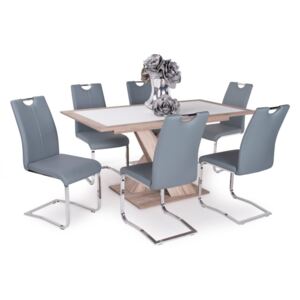 Hanna asztal Mona székekkel | 6 személyes étkezőgarnitúra