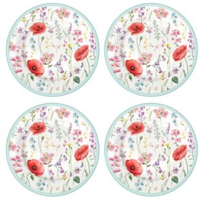 Porcelán pipacsos desszertes tányér 4 db-s szett Les Coquelicots