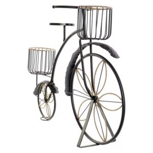 Vintage bicikli virágtartó állvány 2 kosárral