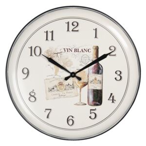 Vintage nagyméretű boros falióra Vin Blanc