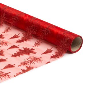 Karácsonyi asztalterítő futó - piros / piros - 180 x 28 cm