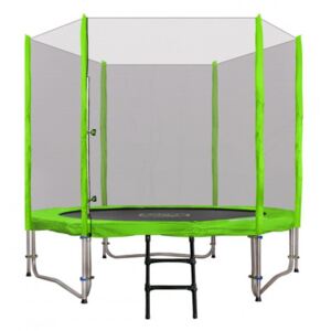 Inlea4Fun Ami Jump 250/244 cm trambulin rugótakaróval + létra - zöld