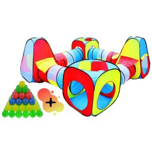 8in1 Óriás Játszósátor és alagút rendszer + ajándék labda - színes